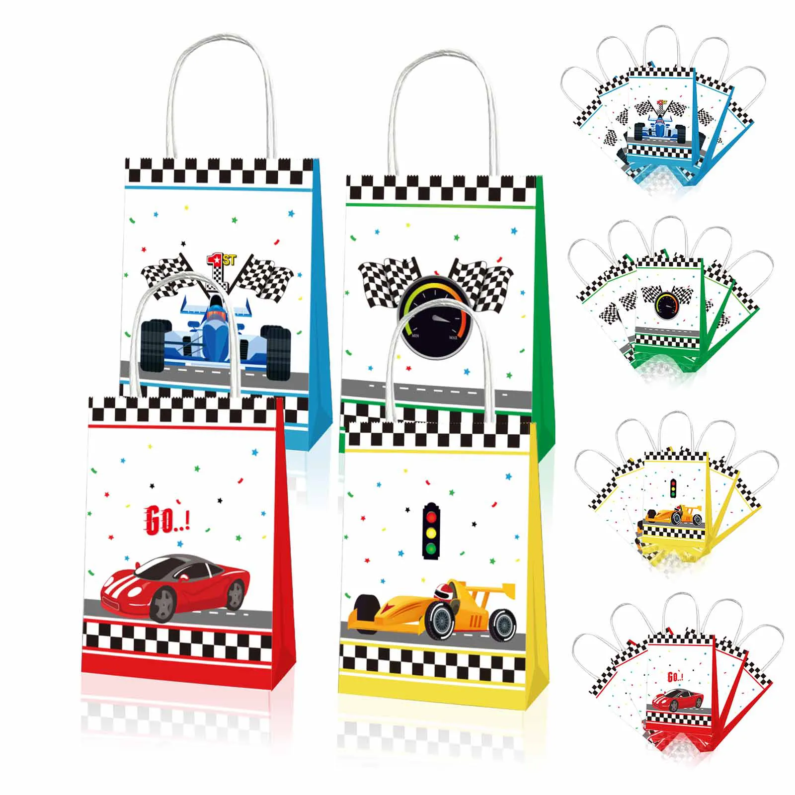 12 PCS Racing Car Paper Bags