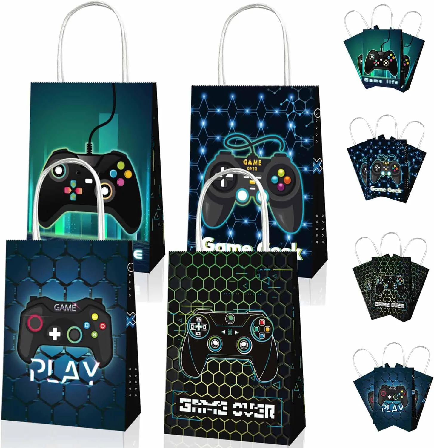 12 PCS Game Controller Themed Paper Bags