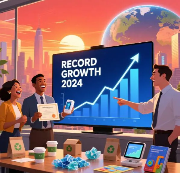 Announced record-breaking annual growth, thanks to the surge in global demand for sustainable packaging and creative learning products