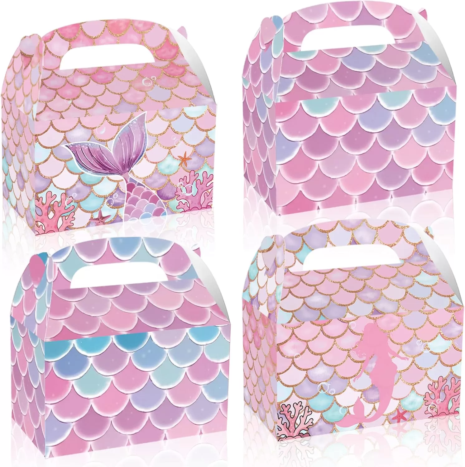 12 PCS Mermaid Pattern Paper Boxes